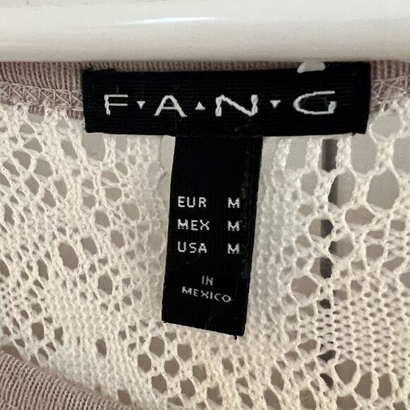 FANG Crewneck Sweater Top with Lace Back Beige/Cream - Picture 6 of 6